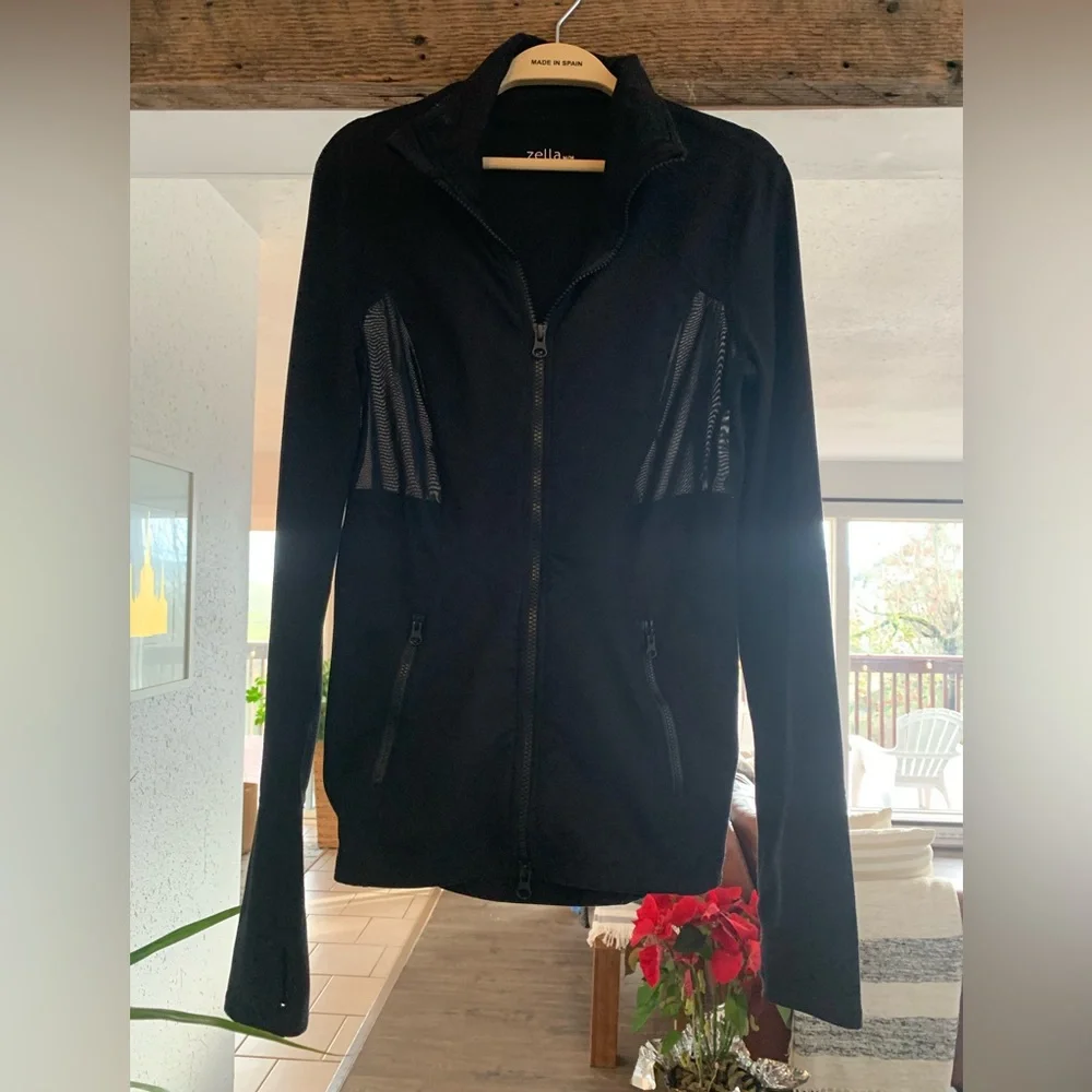 Zella‎ Women’s Track Jacket Mesh Panels Black Size M Preowned